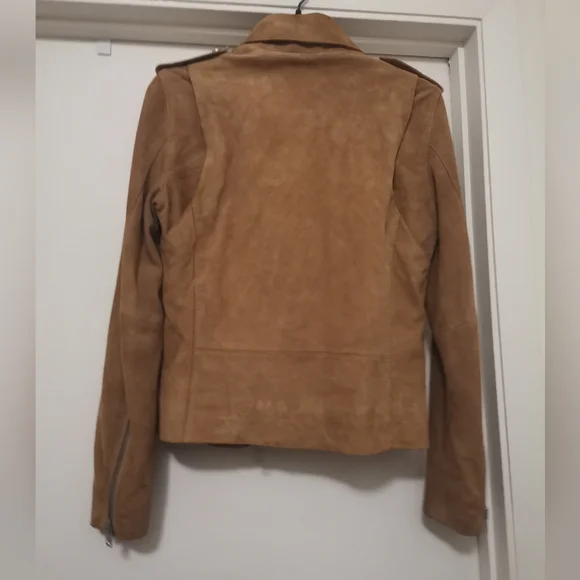 All Saints Richardson Biker Sand Brown Women Jacket. - Picture 6 of 11